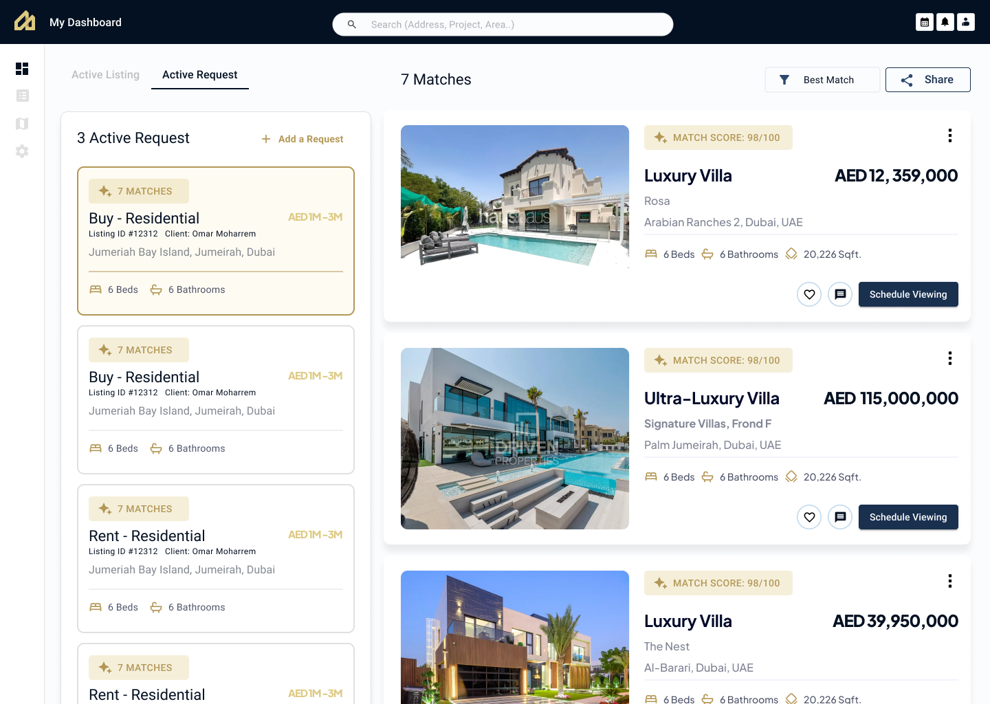 A visual mockup of the Aaqaraty user dashboard.